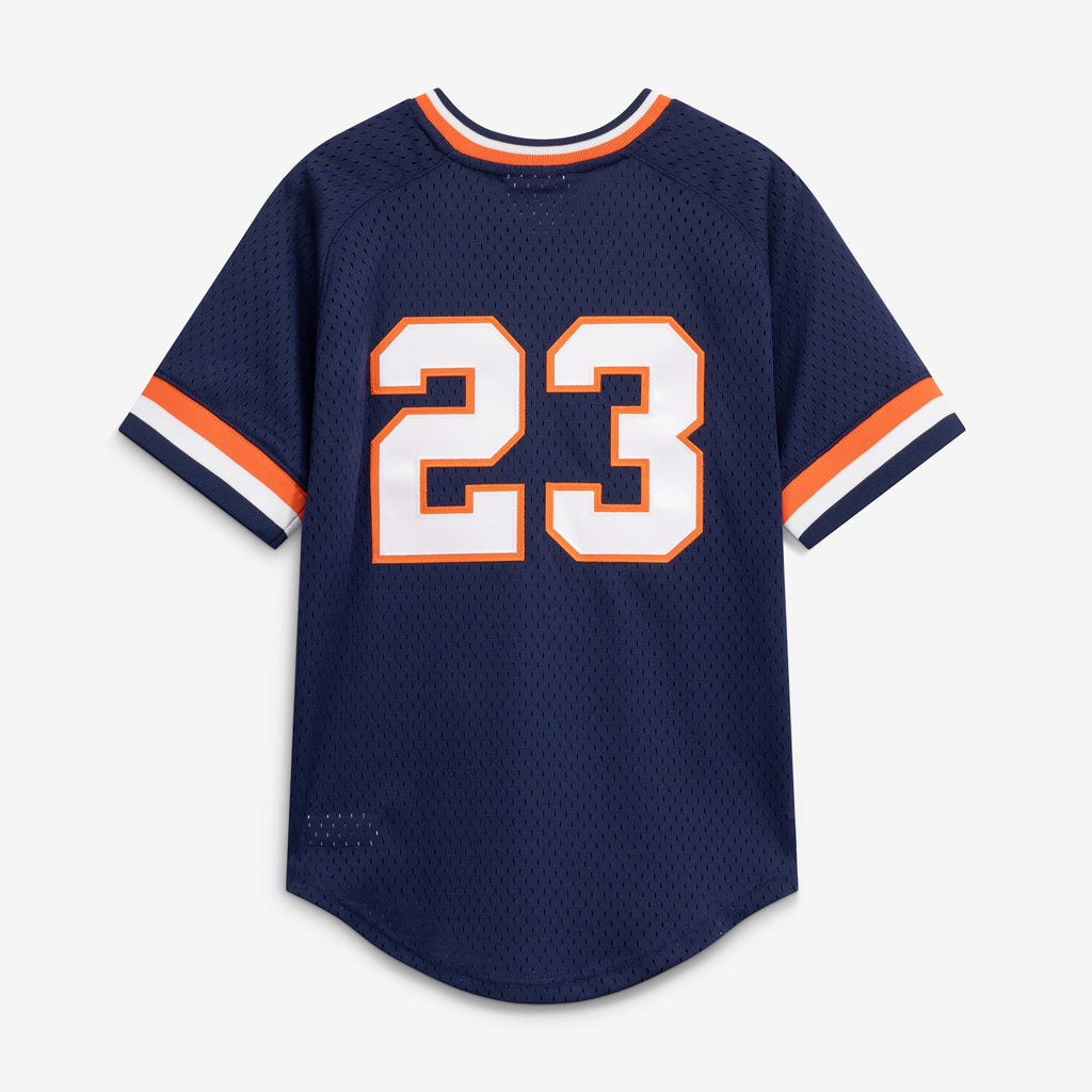 Youth Detroit Tigers Kirk Gibson Mitchell & Ness Navy Cooperstown Collection Mesh Batting Practice Jersey - 4