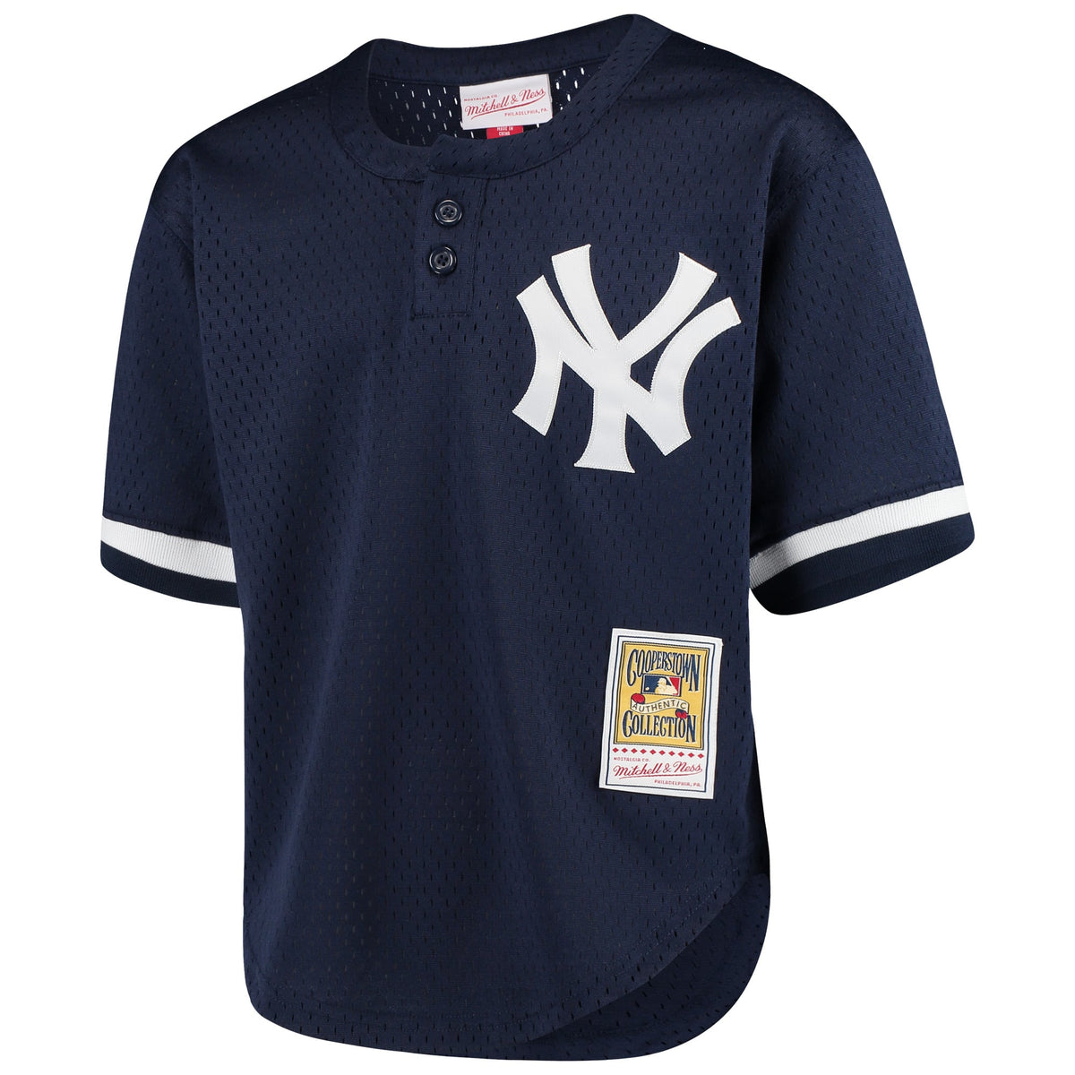 Youth New York Yankees Mariano Rivera Mitchell & Ness Navy Cooperstown Collection Mesh Batting Practice Jersey - 3