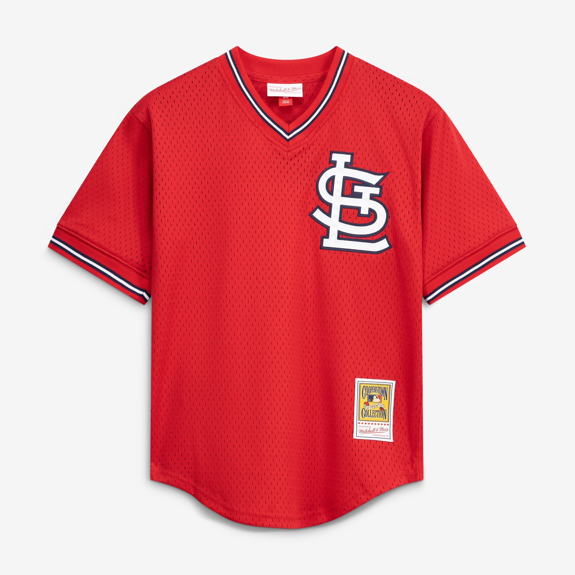 Youth St. Louis Cardinals Ozzie Smith Mitchell & Ness Navy Cooperstown Collection Mesh Batting Practice Jersey - 3
