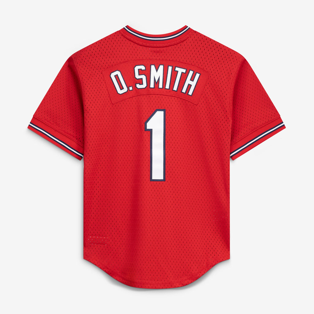 Youth St. Louis Cardinals Ozzie Smith Mitchell & Ness Navy Cooperstown Collection Mesh Batting Practice Jersey - 4