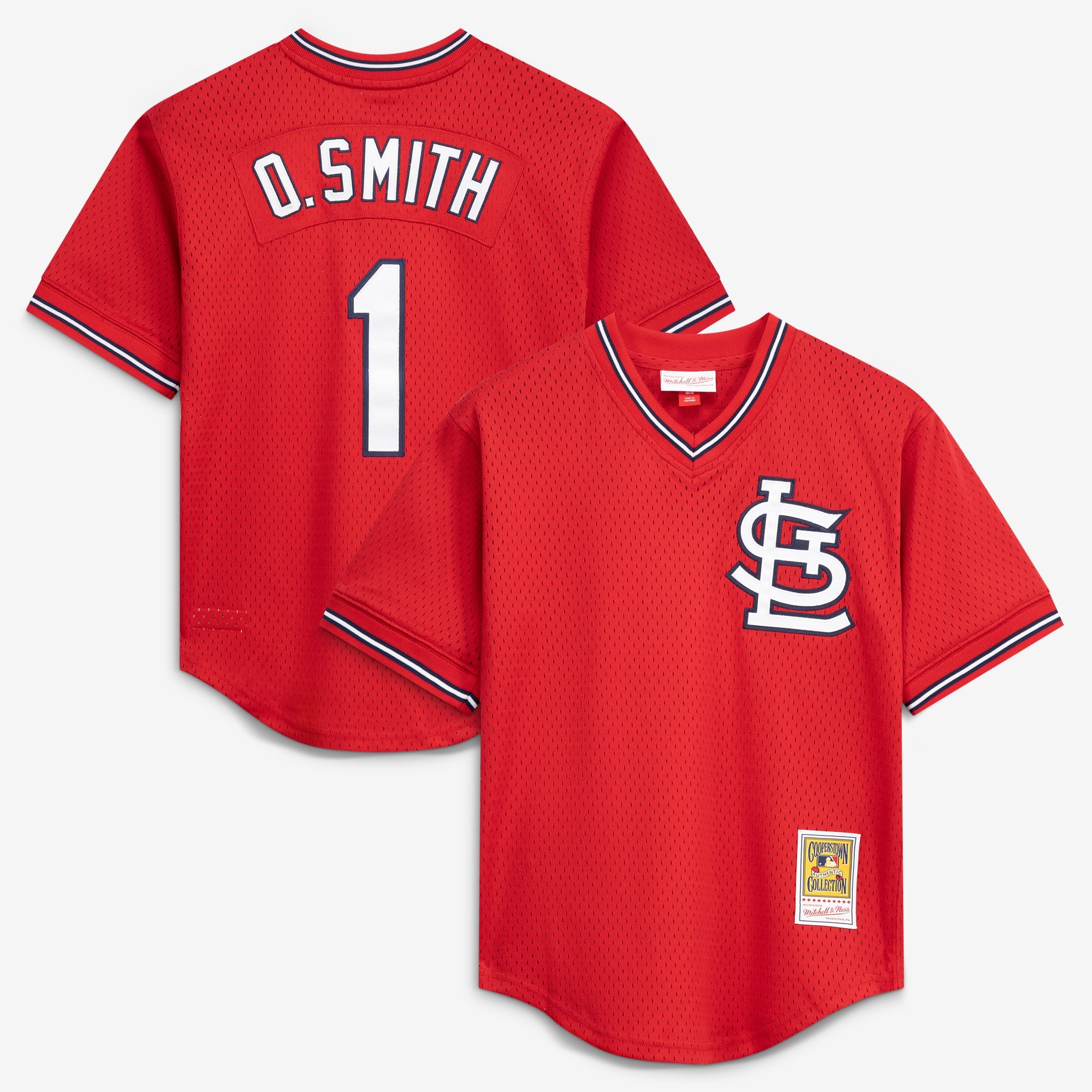 Youth St. Louis Cardinals Ozzie Smith Mitchell & Ness Navy Cooperstown Collection Mesh Batting Practice Jersey