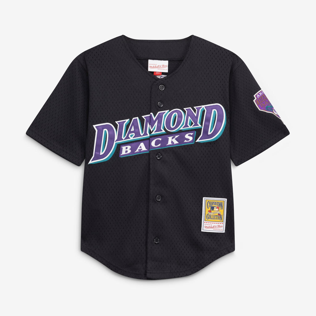 Youth Arizona Diamondbacks Randy Johnson Mitchell & Ness Black Cooperstown Collection Mesh Batting Practice Jersey - 3