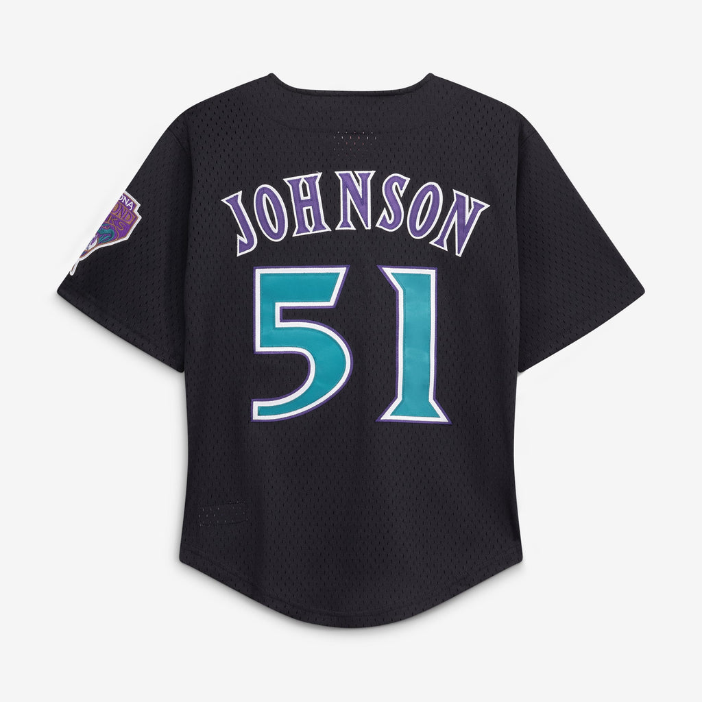 Youth Arizona Diamondbacks Randy Johnson Mitchell & Ness Black Cooperstown Collection Mesh Batting Practice Jersey - 4
