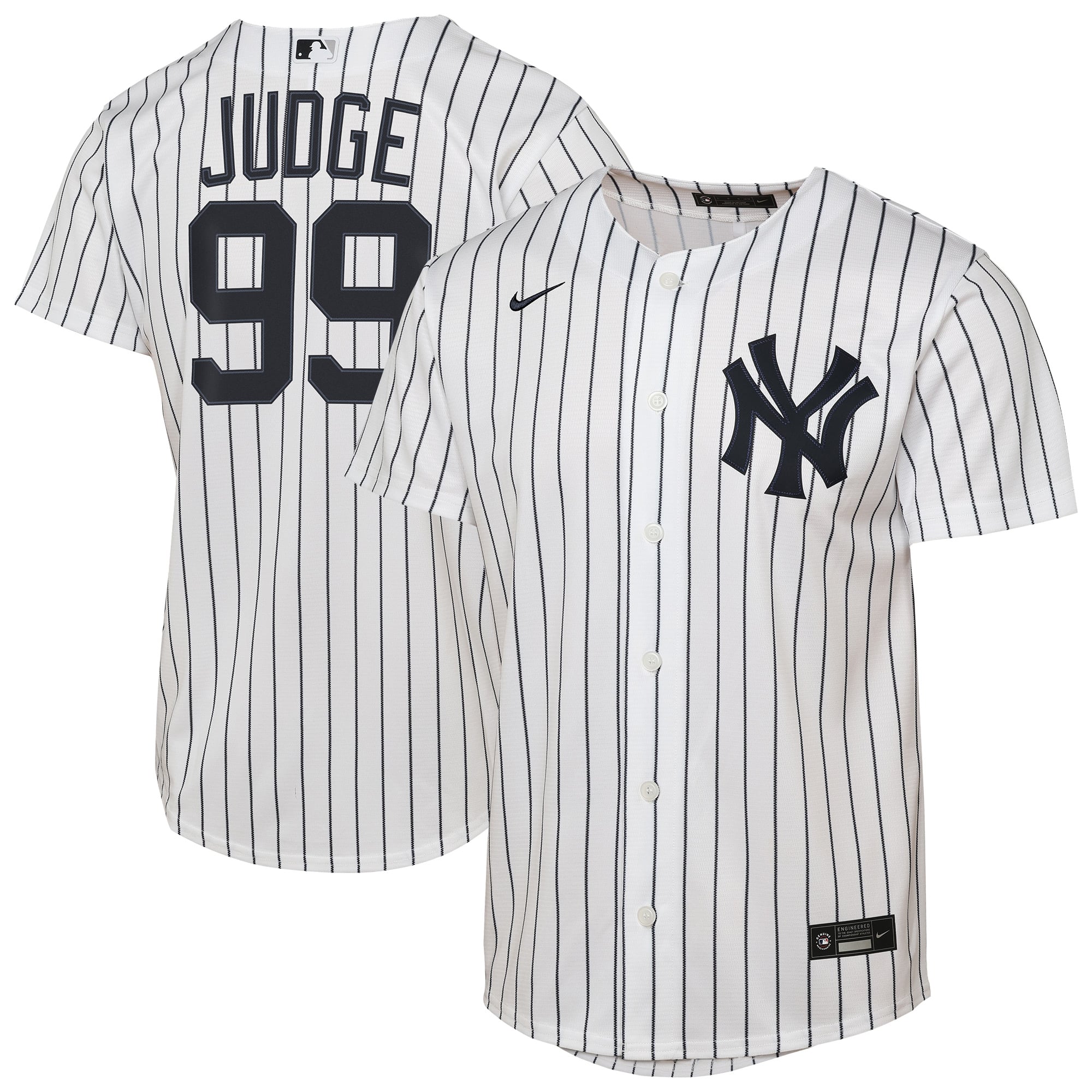 Youth New York Yankees Aaron Judge Nike White Home Replica Player Jersey - 2