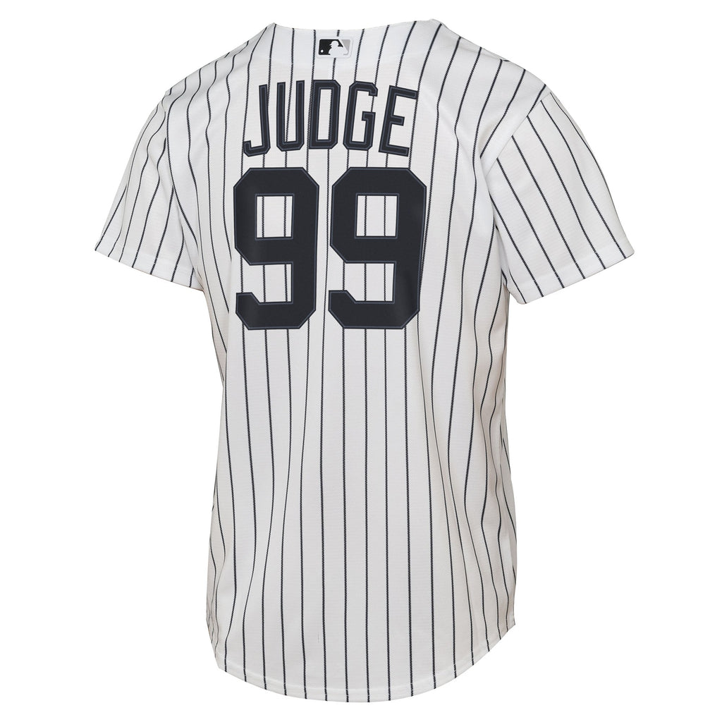 Youth New York Yankees Aaron Judge Nike White Home Replica Player Jersey - 4