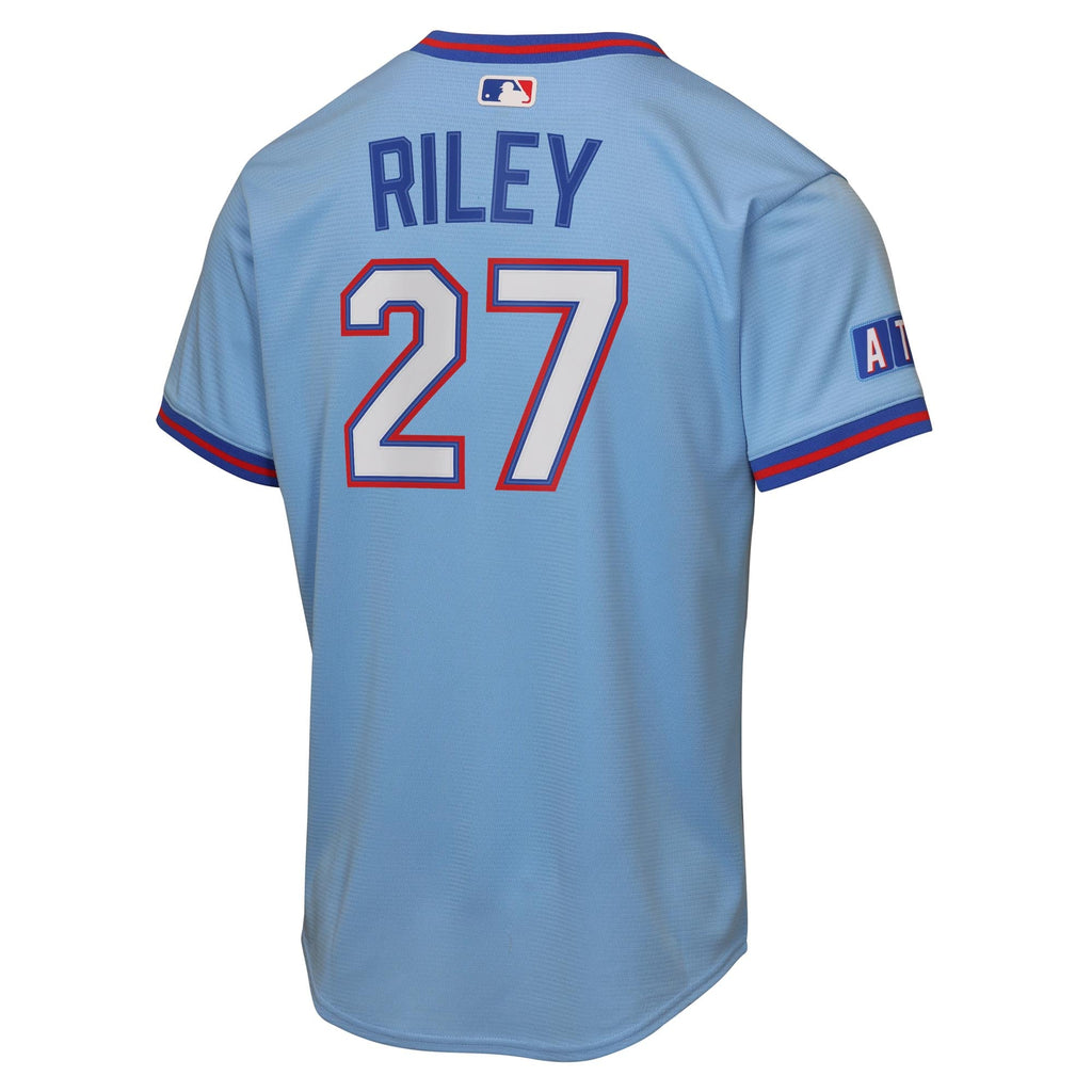 Youth Atlanta Braves Austin Riley Nike Powder Blue 2026 City Connect Stadium Jersey - 4