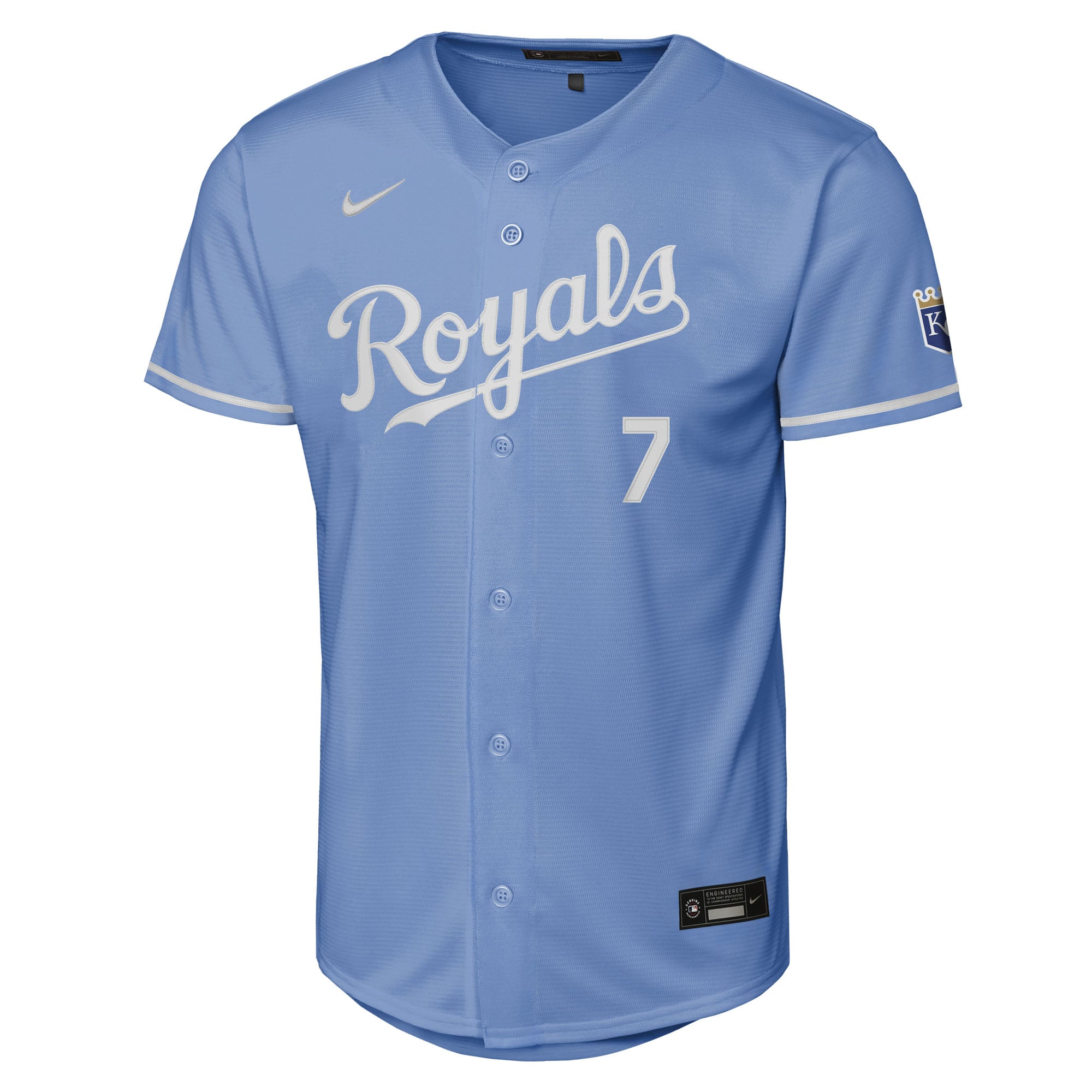 Youth Kansas City Royals Bobby Witt Jr. Nike Light Blue Alternate Stadium Jersey - 3
