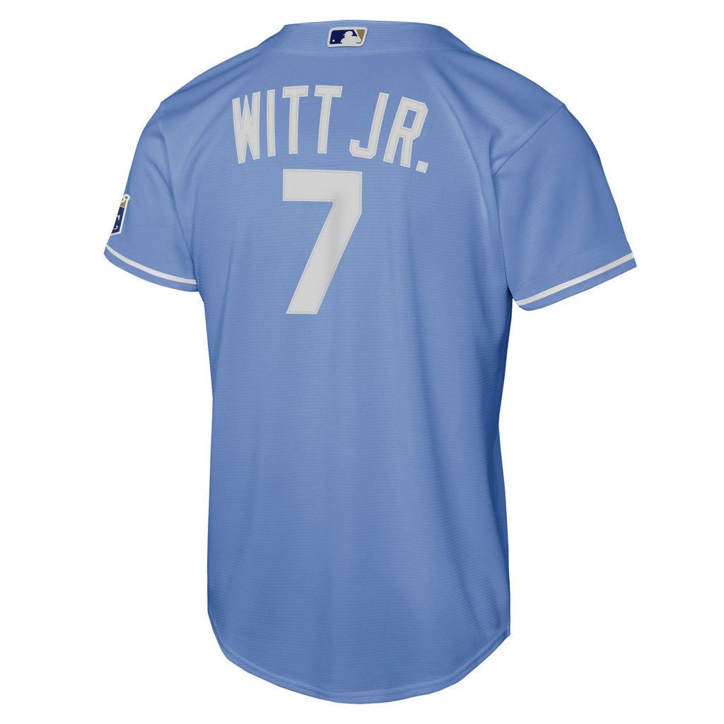 Youth Kansas City Royals Bobby Witt Jr. Nike Light Blue Alternate Stadium Jersey - 4