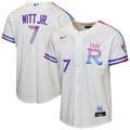 Youth Kansas City Royals Bobby Witt Jr. Nike White 2026 City Connect Stadium Jersey