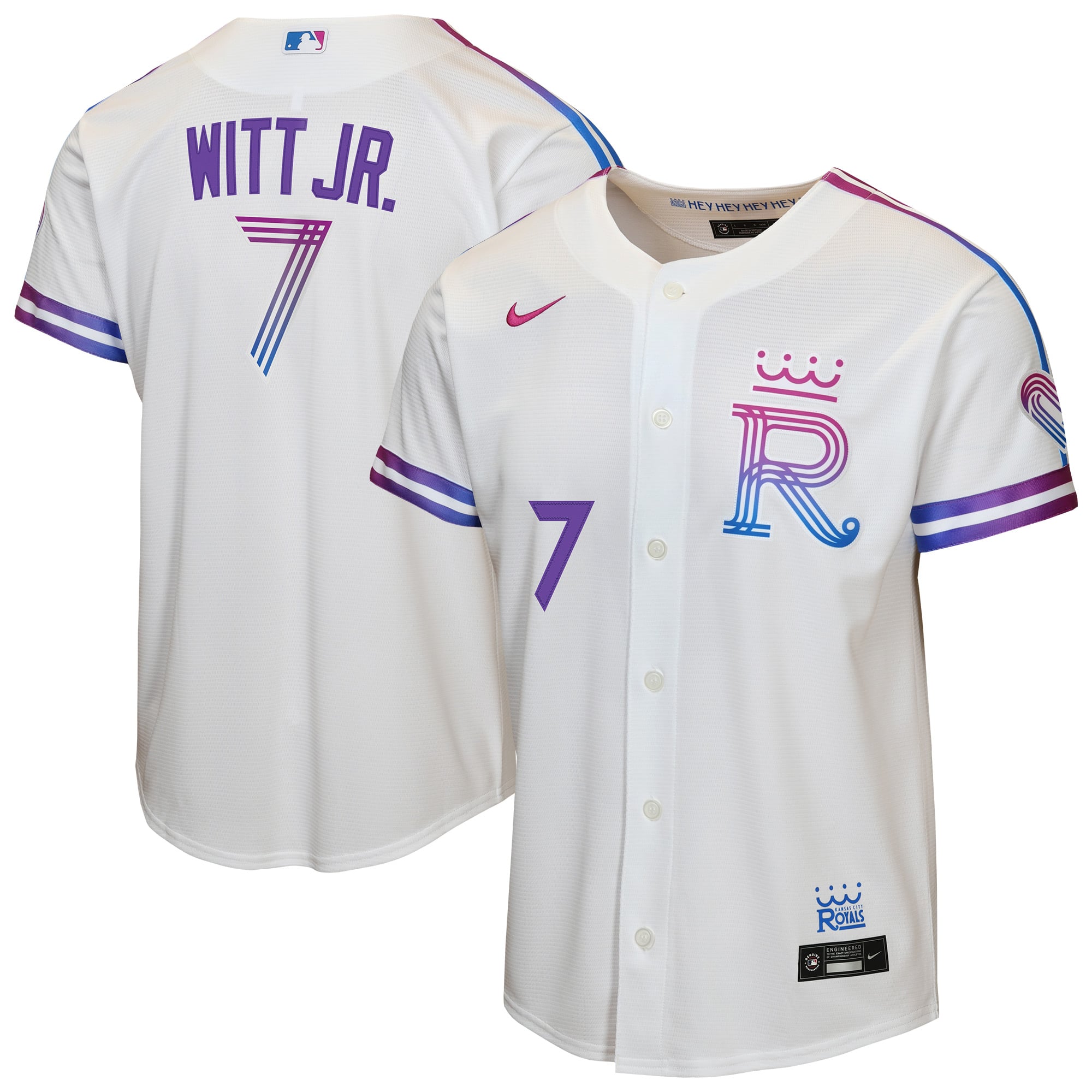 Youth Kansas City Royals Bobby Witt Jr. Nike White 2026 City Connect Stadium Jersey