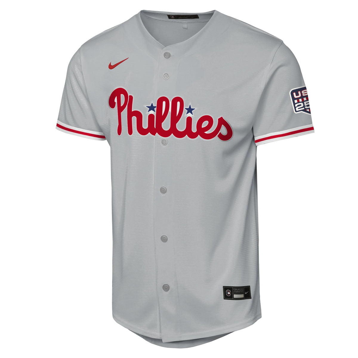 Youth Philadelphia Phillies Bryce Harper Nike Gray USA 250 Fourth of July Road Replica Jersey - 3