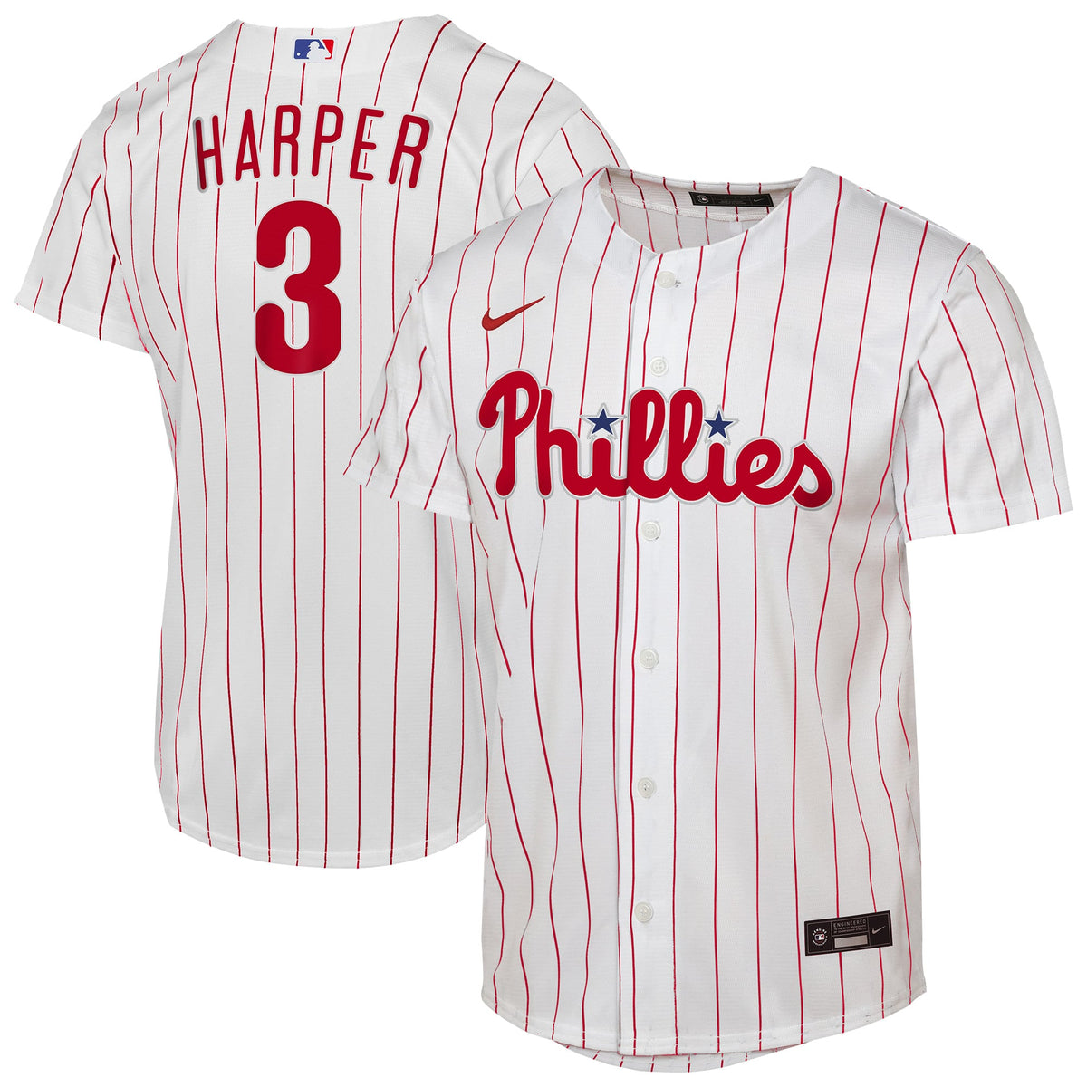 Youth Philadelphia Phillies Bryce Harper Nike White Home Replica Player Jersey - 2