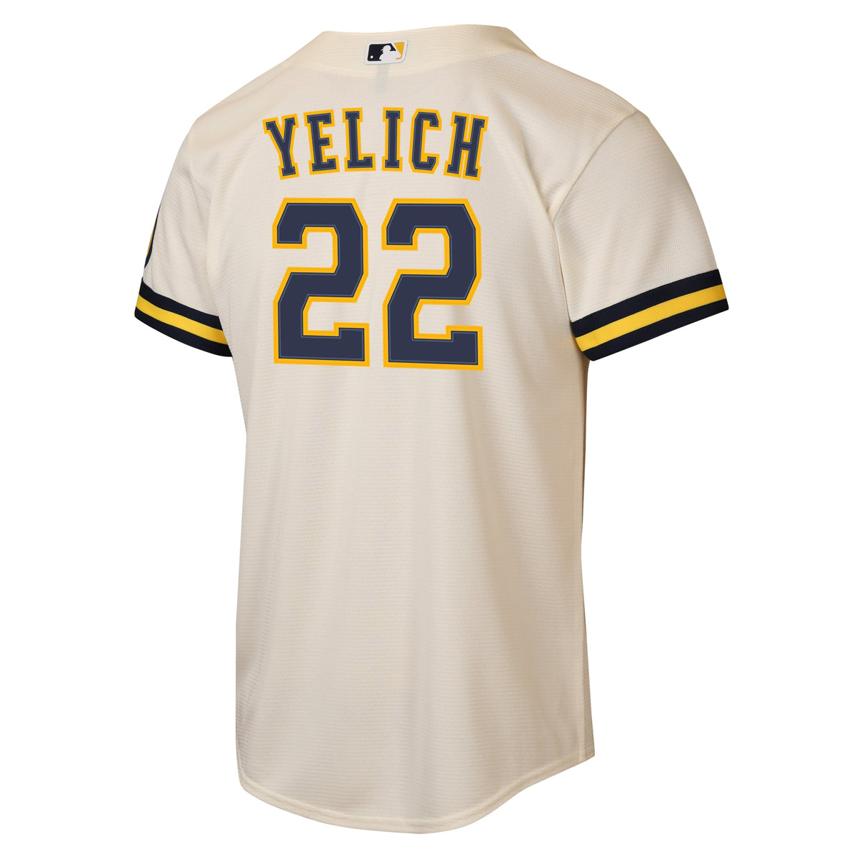 Youth Milwaukee Brewers Christian Yelich Nike Cream Home Stadium Jersey - 4