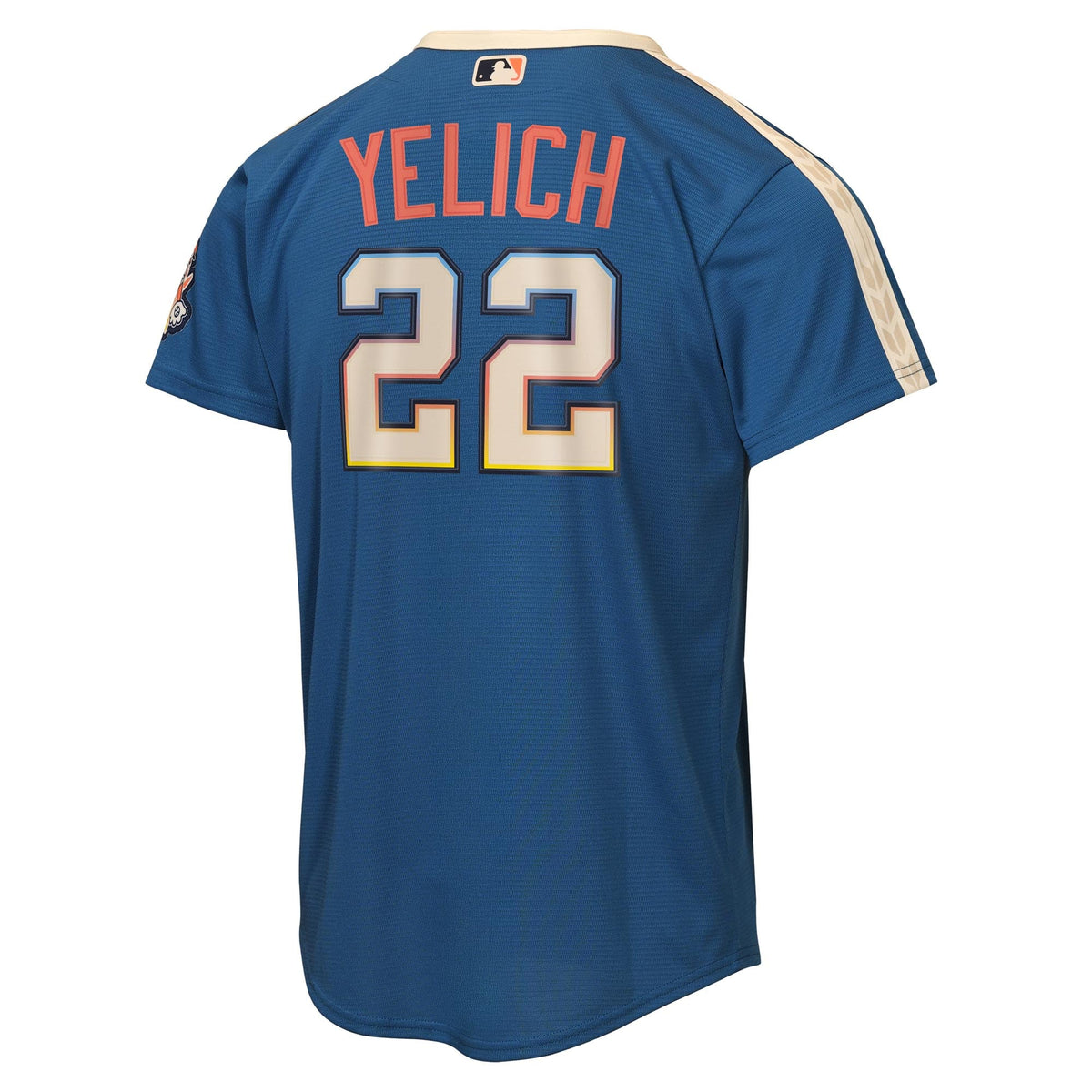 Youth Milwaukee Brewers Christian Yelich Nike Mineral Blue 2026 City Connect Stadium Jersey - 4