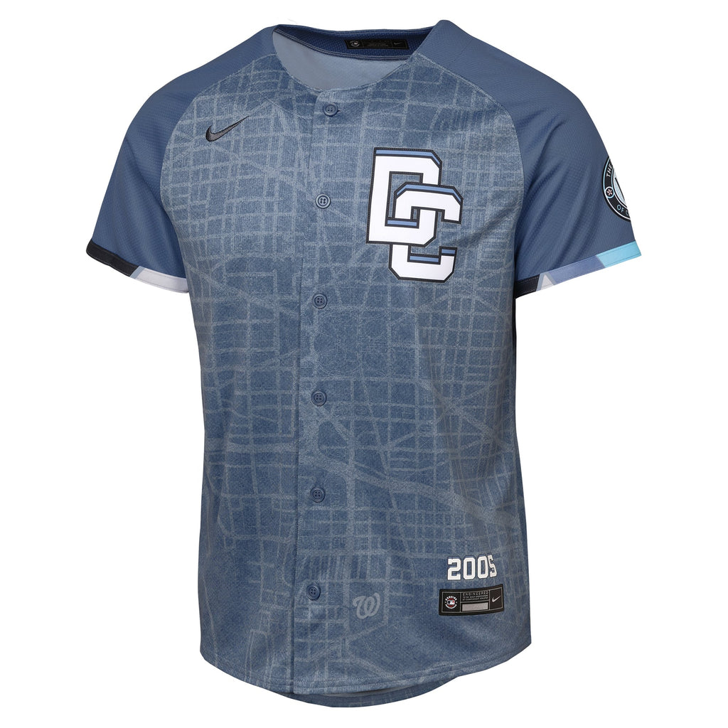 Youth Washington Nationals CJ Abrams Nike Blue 2025 City Connect Limited Player Jersey - 3