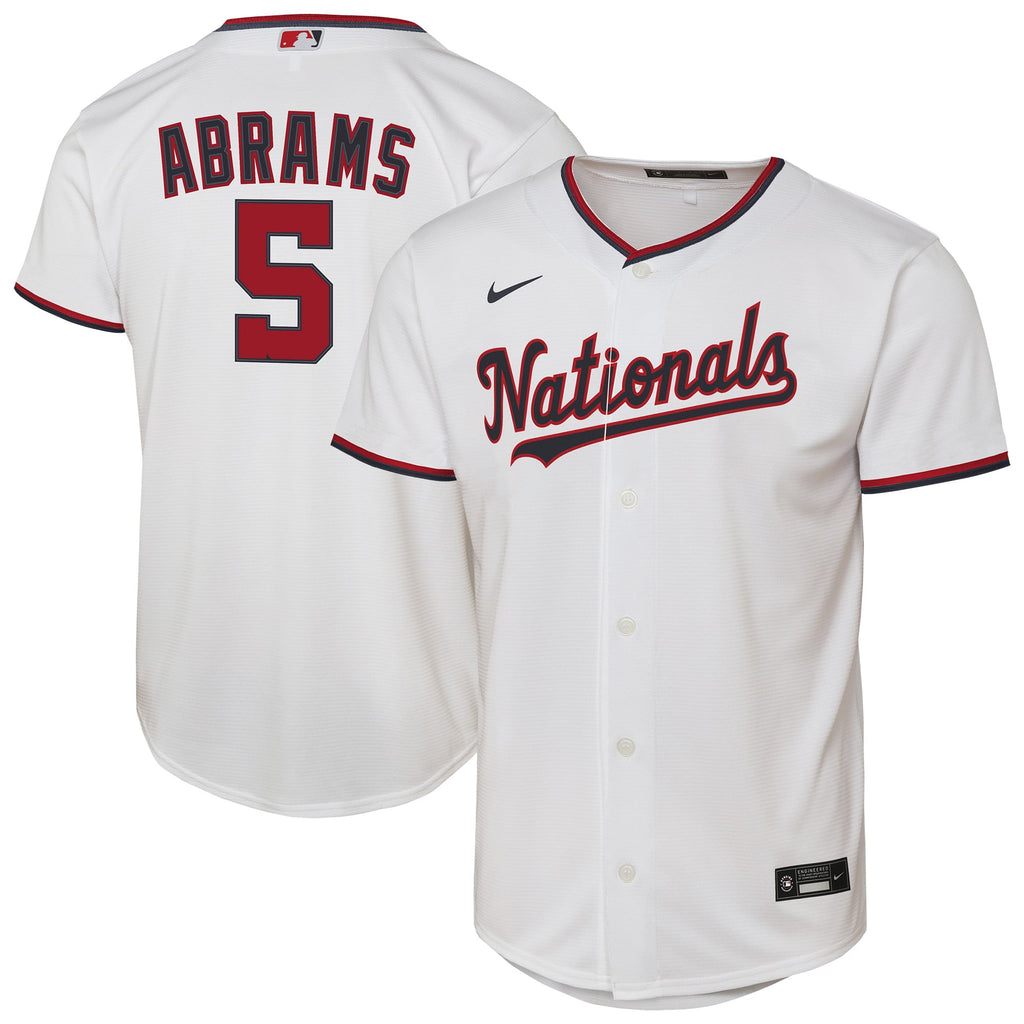 Youth Washington Nationals CJ Abrams Nike White Home Replica Player Jersey - 2