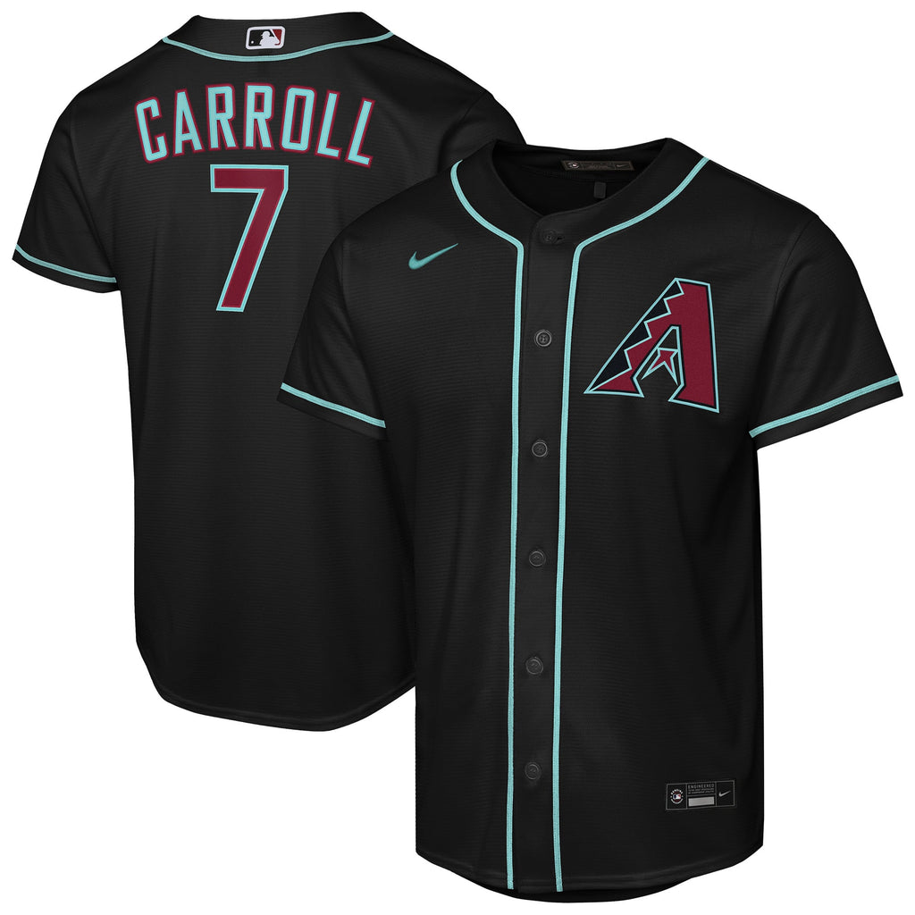 Youth Arizona Diamondbacks Corbin Carroll Nike Black Alternate Replica Jersey