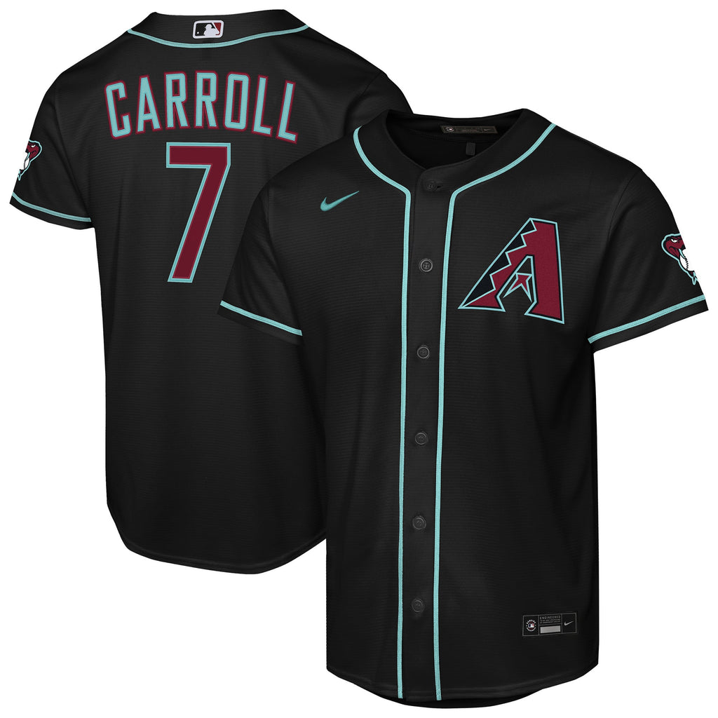 Youth Arizona Diamondbacks Corbin Carroll Nike Black Alternate Stadium Jersey - 2