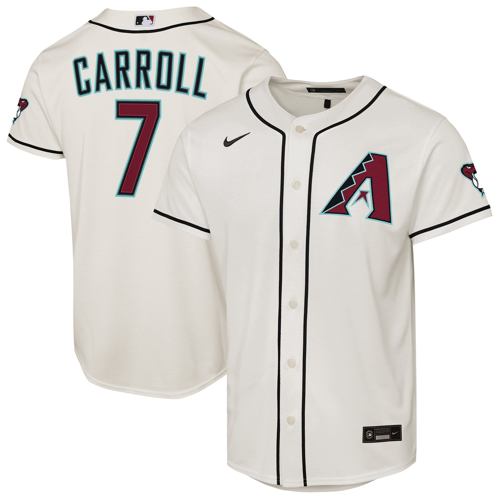 Youth Arizona Diamondbacks Corbin Carroll Nike Cream Home Stadium Jersey - 2