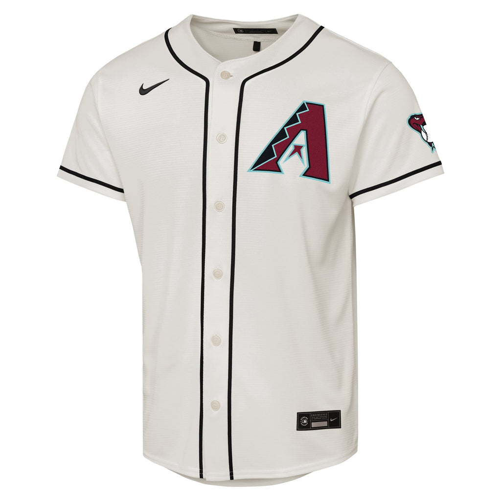 Youth Arizona Diamondbacks Corbin Carroll Nike Cream Home Stadium Jersey - 3