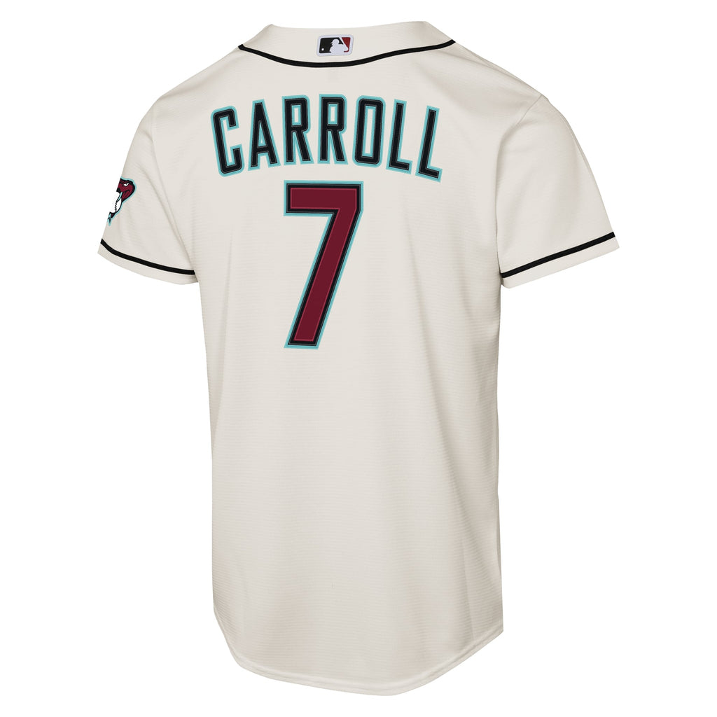 Youth Arizona Diamondbacks Corbin Carroll Nike Cream Home Stadium Jersey - 4
