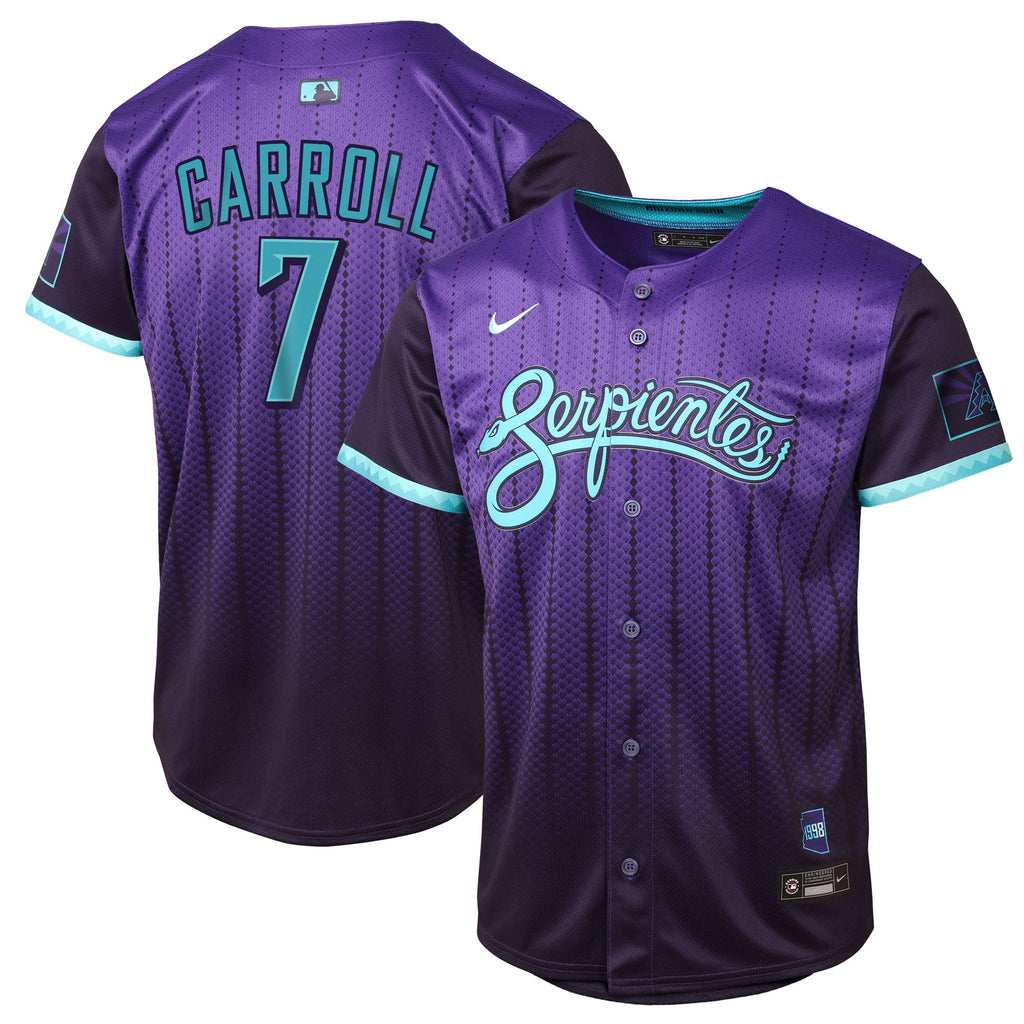 Youth Arizona Diamondbacks Corbin Carroll Nike Purple 2025 City Connect Limited Player Jersey - 2