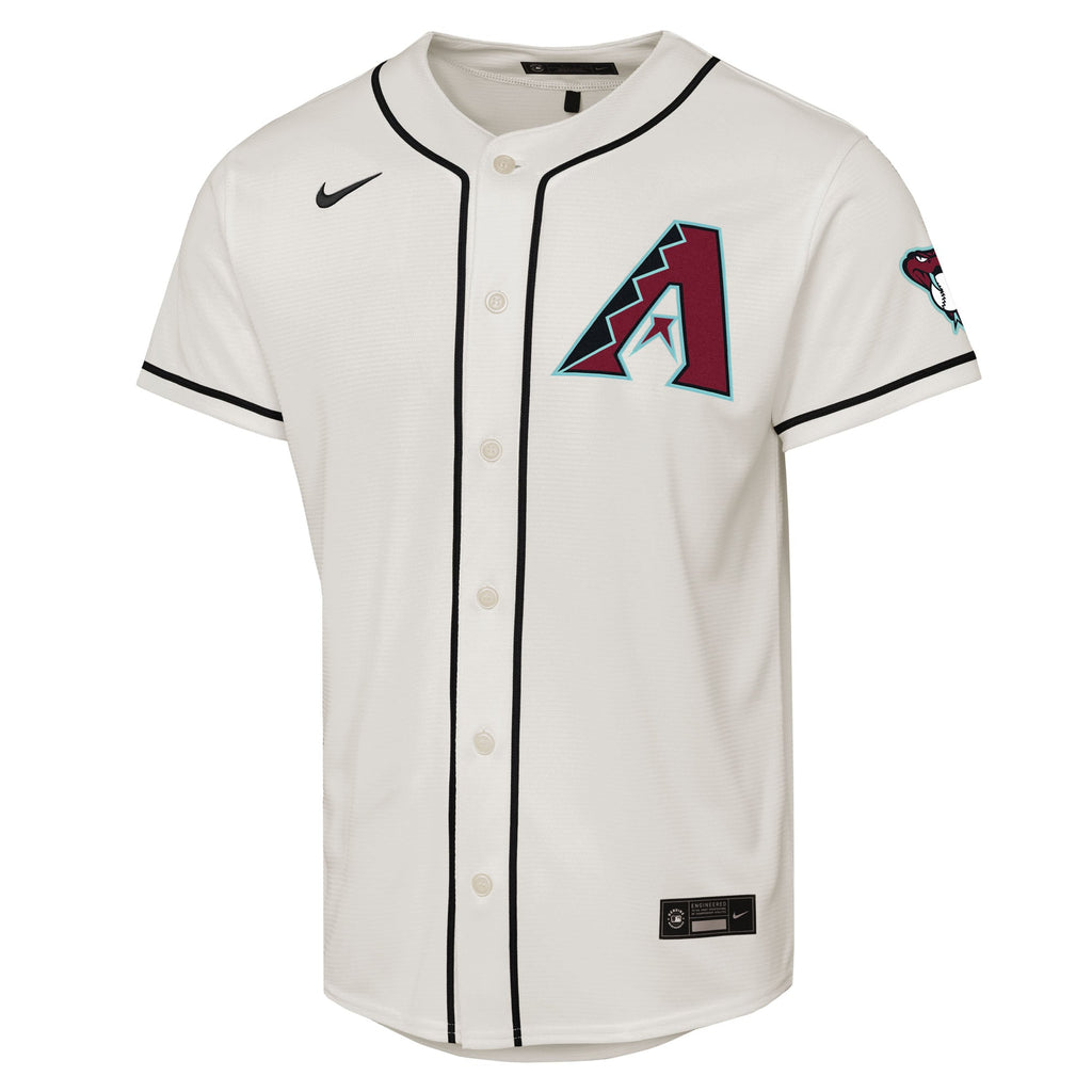 Youth Arizona Diamondbacks Nike Cream Home Stadium Jersey - 3