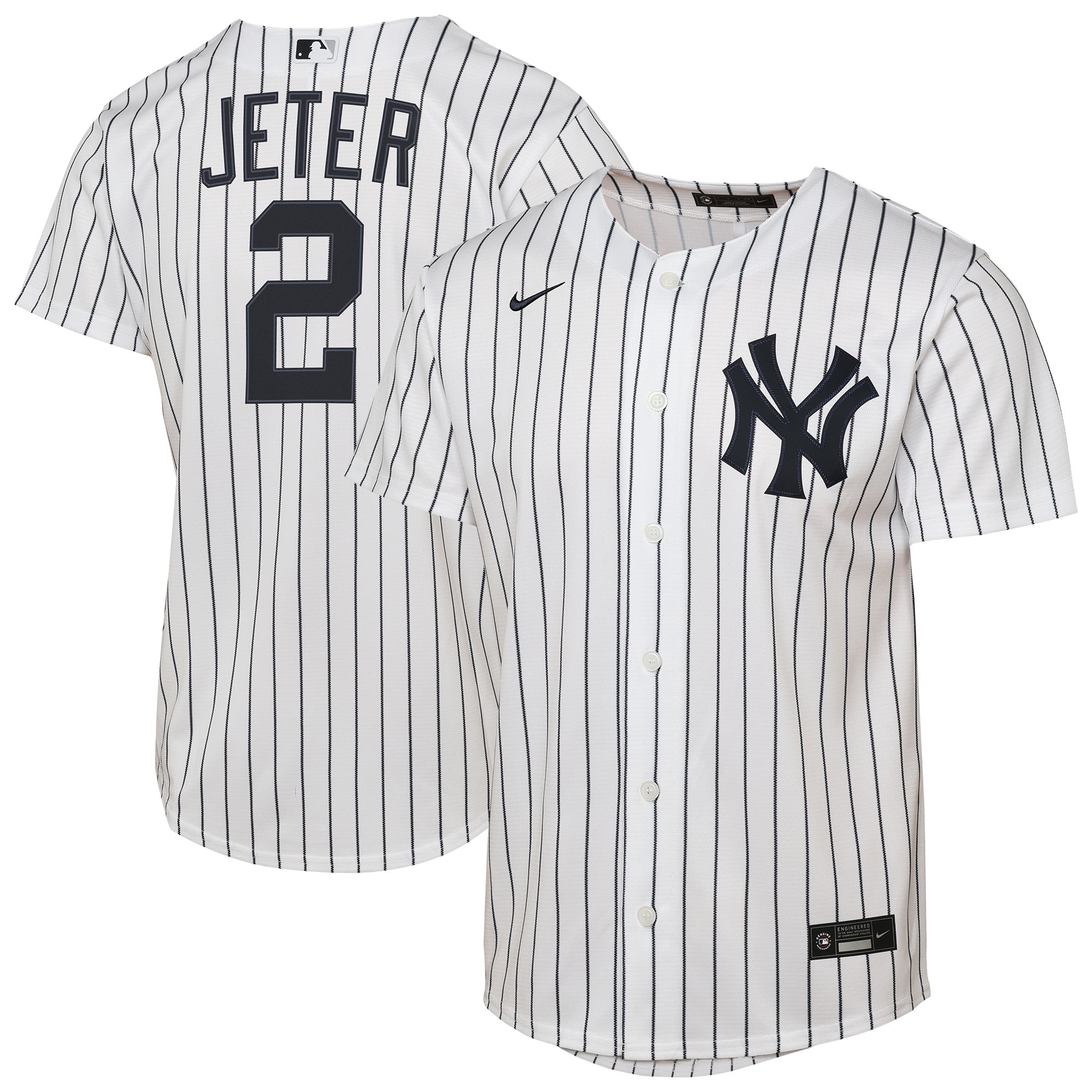 Youth New York Yankees Derek Jeter Nike White Home Replica Jersey