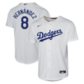 Youth Los Angeles Dodgers Enrique Hernández Nike White Home Baseline Jersey