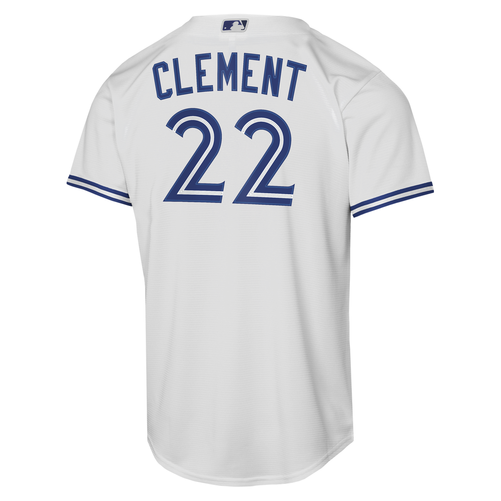 Youth Toronto Blue Jays Ernie Clement Nike White Home Baseline Jersey - 4