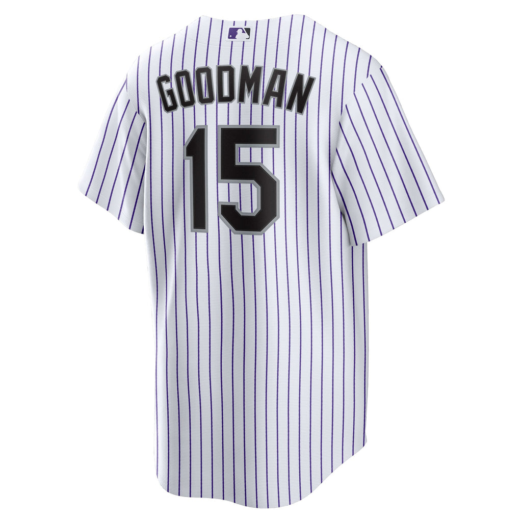 Youth Colorado Rockies Hunter Goodman Nike White Home Replica Jersey - 4