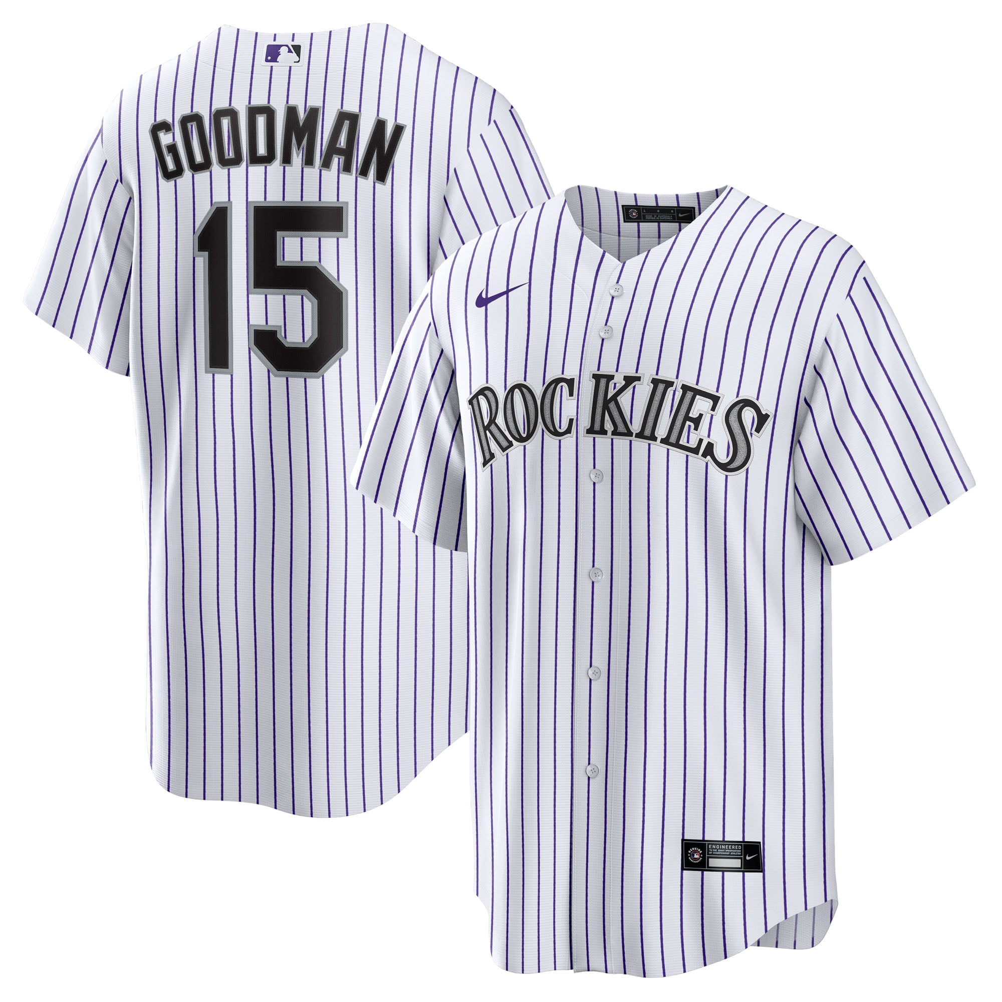 Youth Colorado Rockies Hunter Goodman Nike White Home Replica Jersey