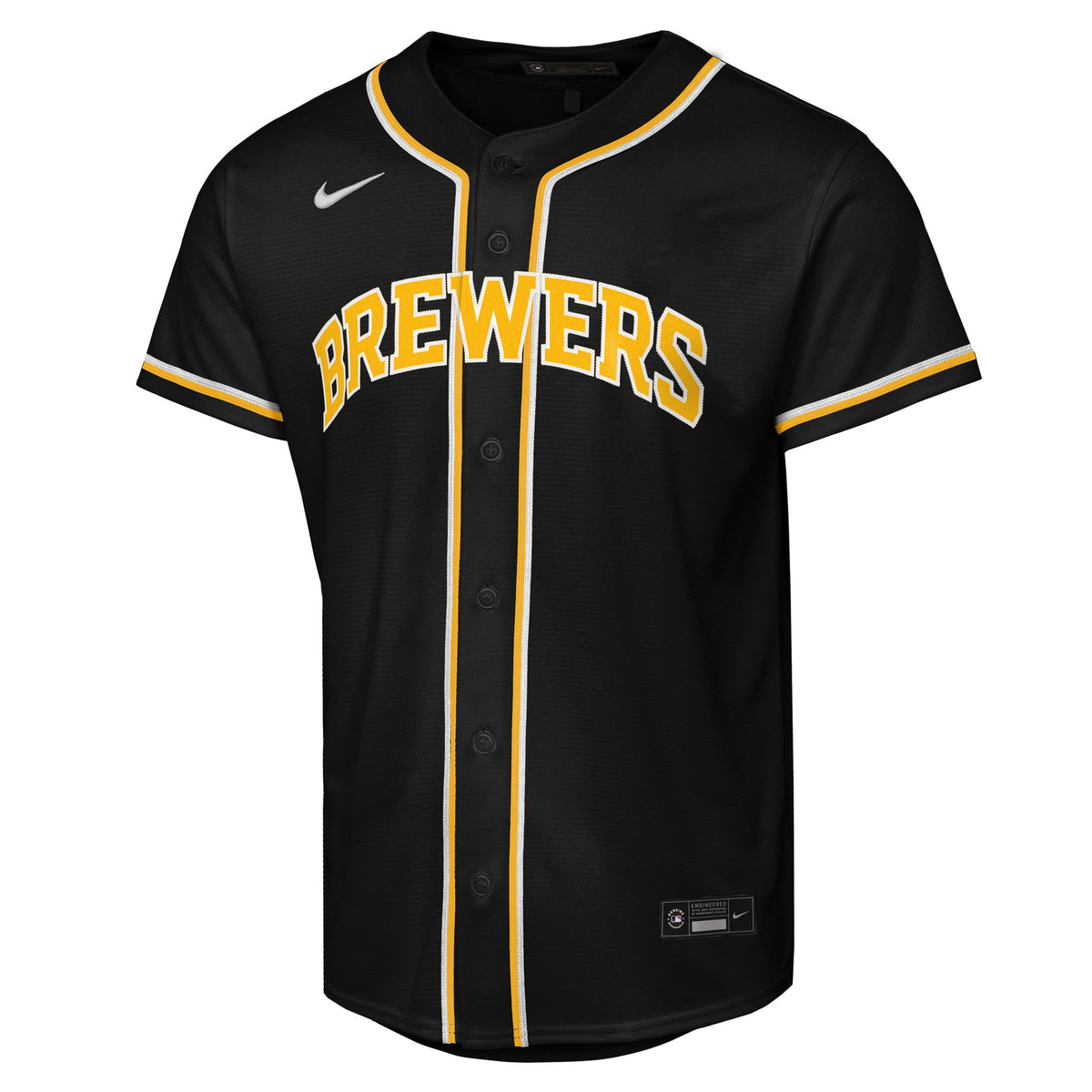 Youth Milwaukee Brewers Jackson Chourio Nike Black Fashion Replica Player Jersey - 3
