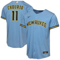 Youth Milwaukee Brewers Jackson Chourio Nike Light Blue Road Replica Jersey