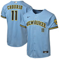 Youth Milwaukee Brewers Jackson Chourio Nike Powder Blue Road Stadium Jersey