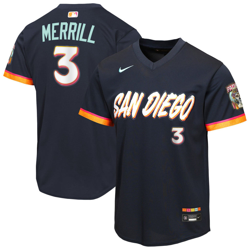 Youth San Diego Padres Jackson Merrill Nike Obsidian 2026 City Connect Stadium Jersey - 2