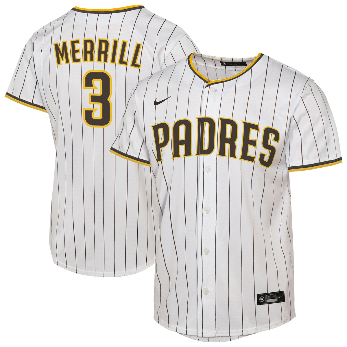 Youth San Diego Padres Jackson Merrill Nike White Home Replica Jersey - 2