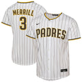 Youth San Diego Padres Jackson Merrill Nike White Home Replica Jersey