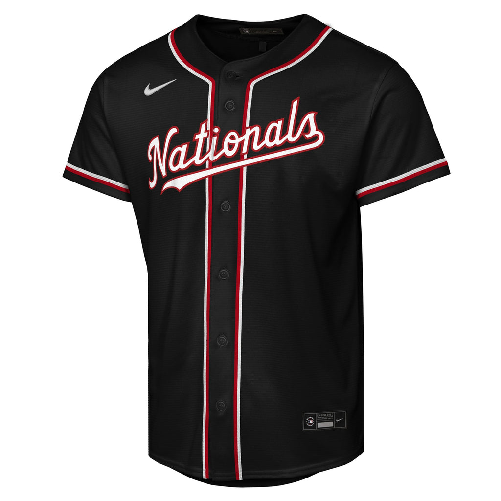 Youth Washington Nationals James Wood Nike Black Fashion Replica Player Jersey - 3
