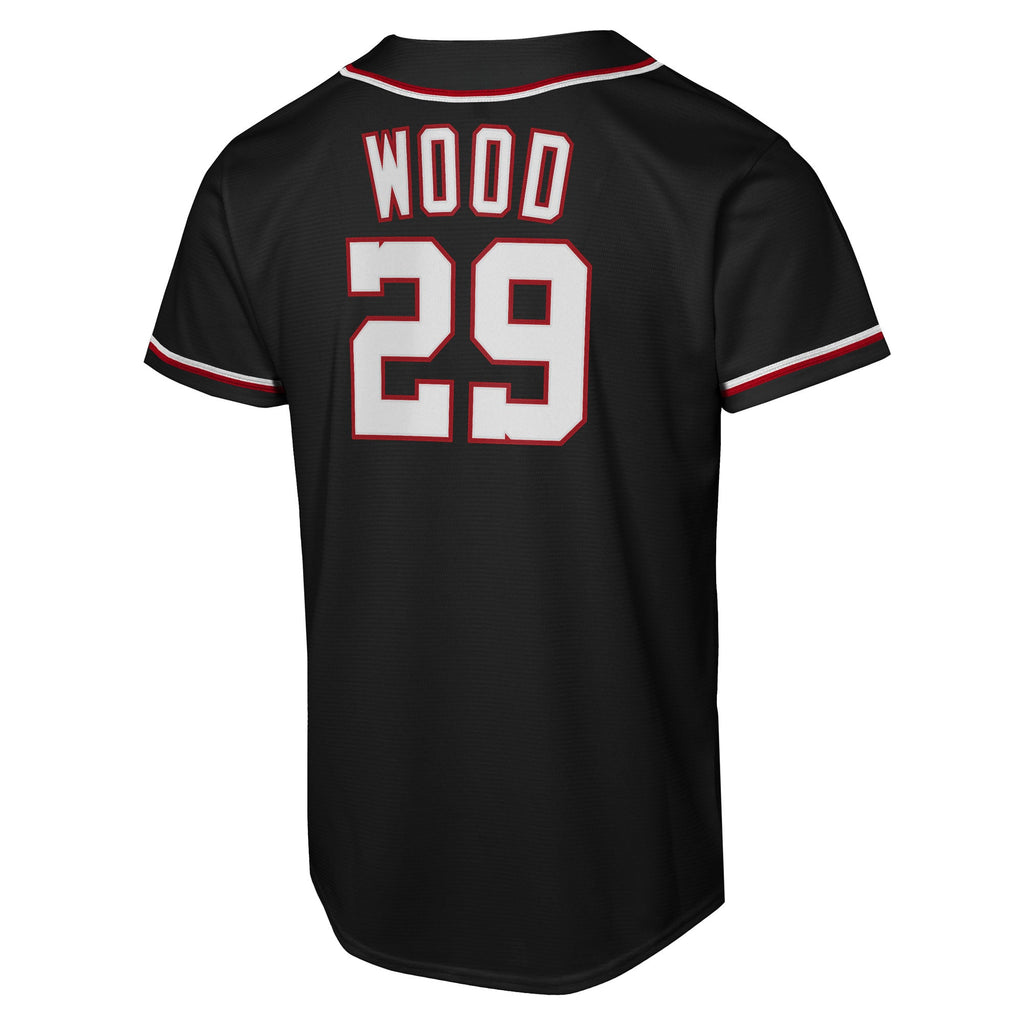 Youth Washington Nationals James Wood Nike Black Fashion Replica Player Jersey - 4