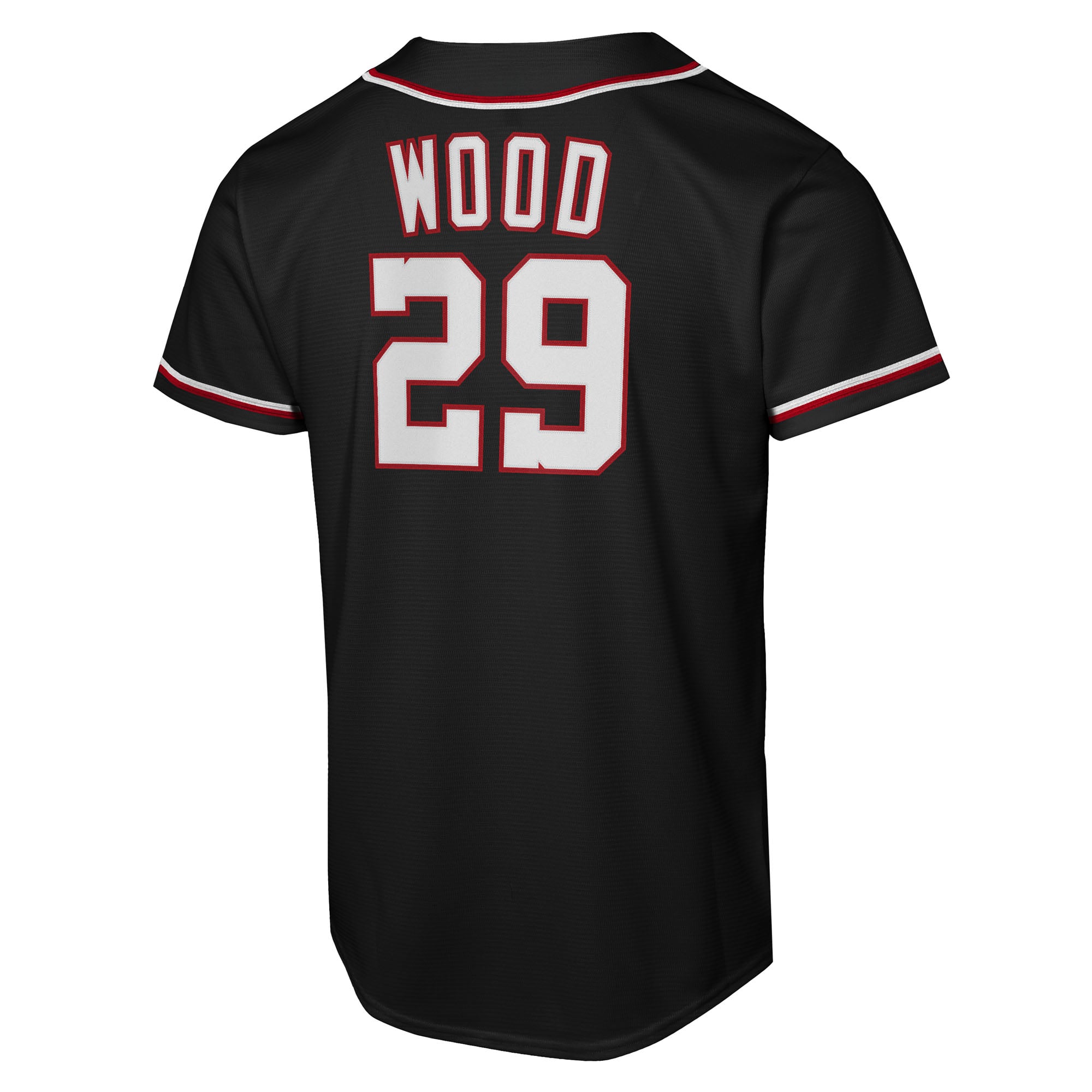 Youth Washington Nationals James Wood Nike Black Fashion Replica Player Jersey - 4
