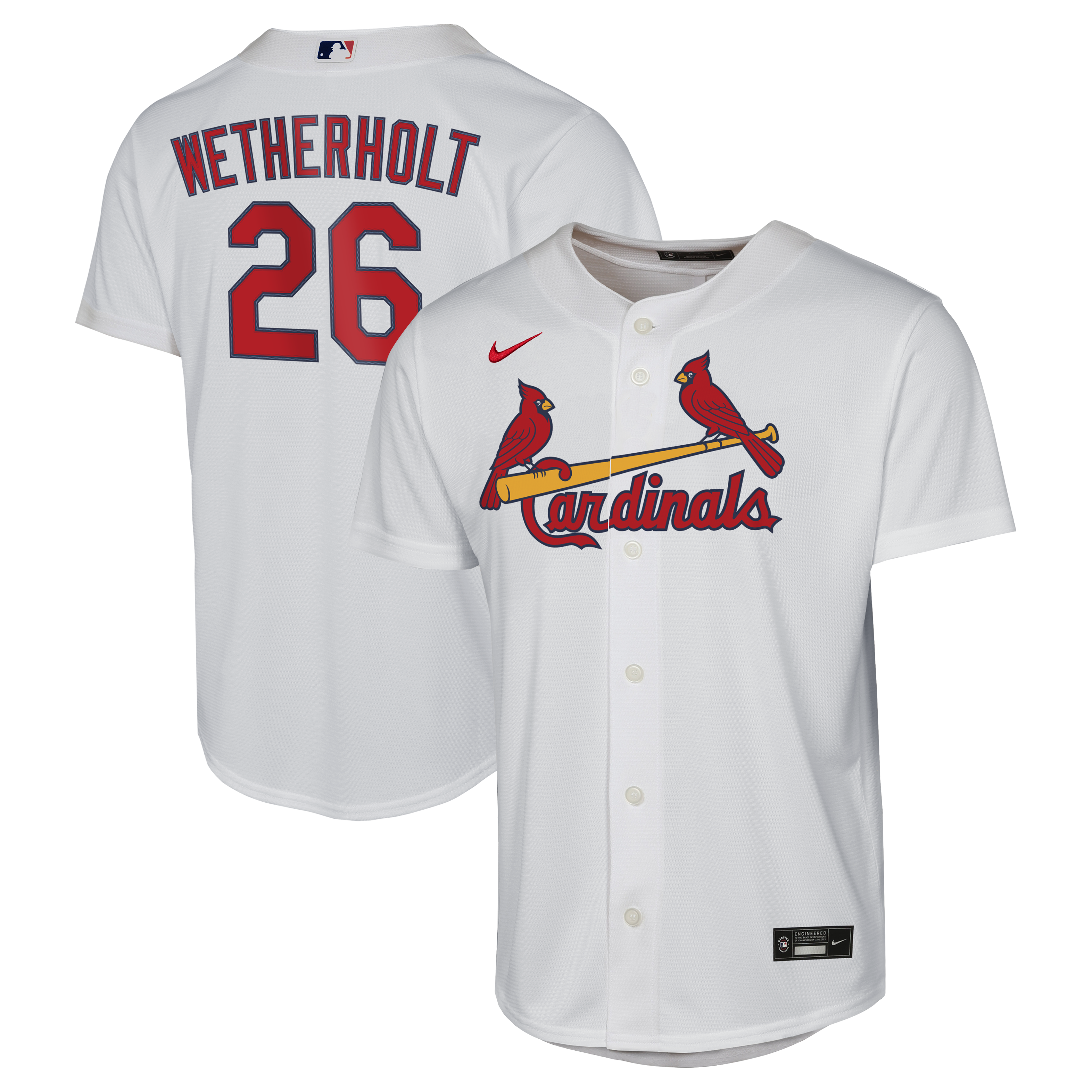 Youth St. Louis Cardinals JJ Wetherholt Nike White Home Replica Jersey - 2