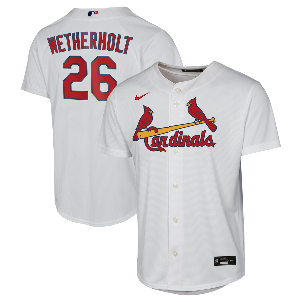 Youth St. Louis Cardinals JJ Wetherholt Nike White Home Replica Jersey