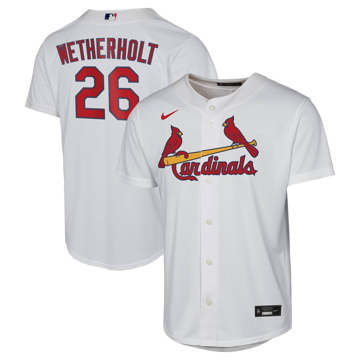 Youth St. Louis Cardinals JJ Wetherholt Nike White Home Replica Jersey