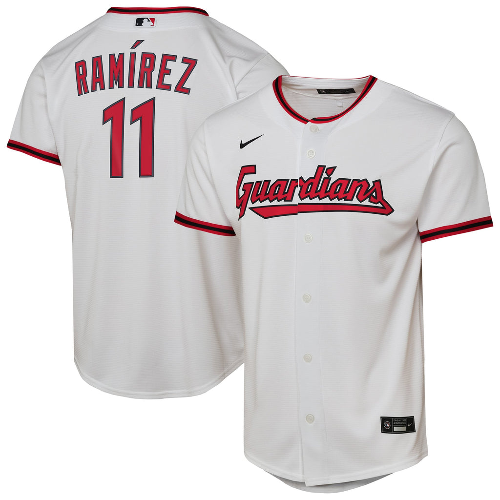 Youth Cleveland Guardians José Ramírez Nike White Home Replica Player Jersey