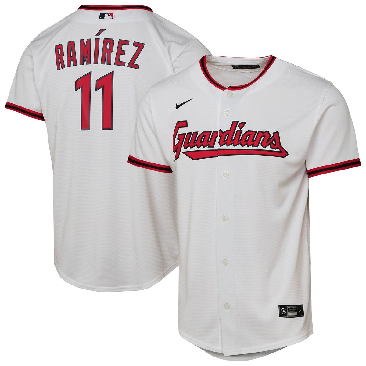Youth Cleveland Guardians José Ramírez Nike White Home Replica Player Jersey
