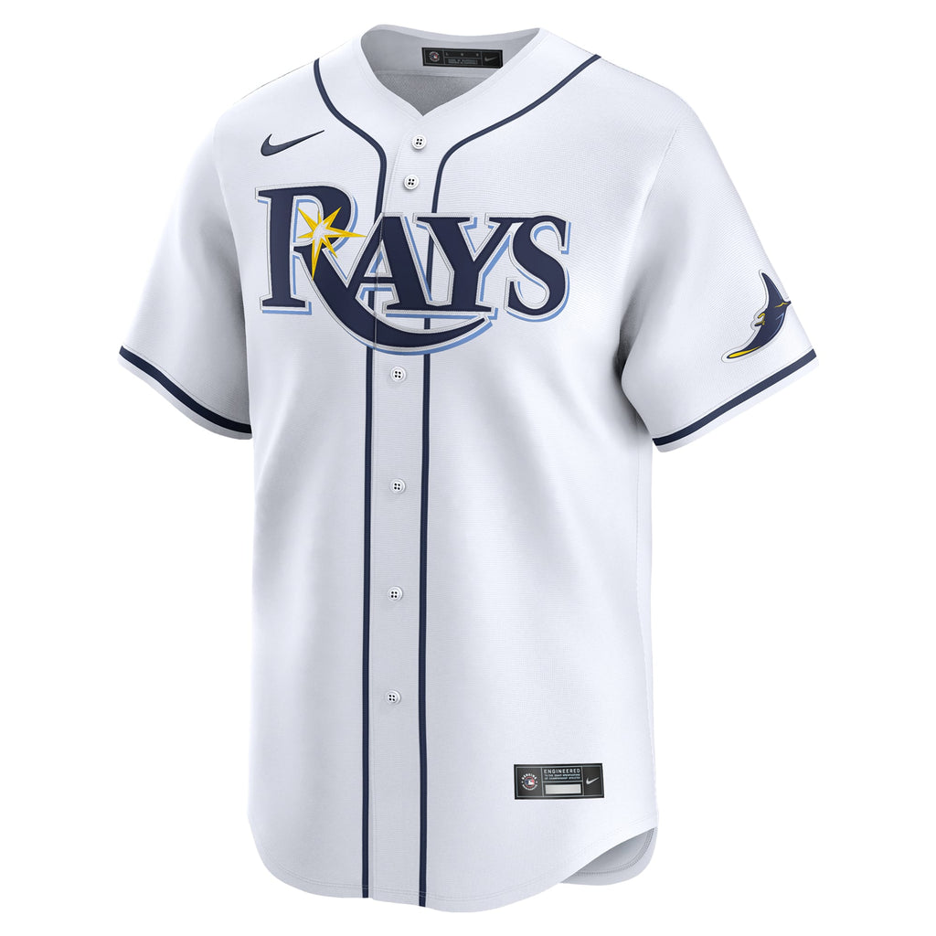 Youth Tampa Bay Rays Junior Caminero Nike White Home Limited Player Jersey - 3