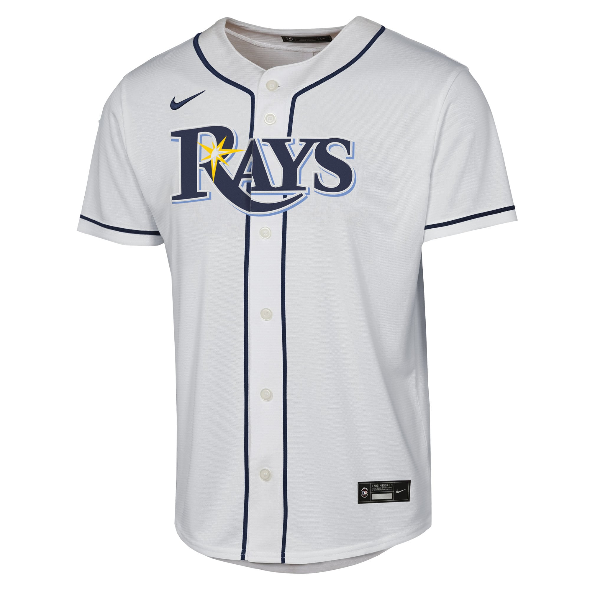 Youth Tampa Bay Rays Junior Caminero Nike White Home Replica Player Jersey - 3
