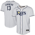 Youth Tampa Bay Rays Junior Caminero Nike White Home Replica Player Jersey