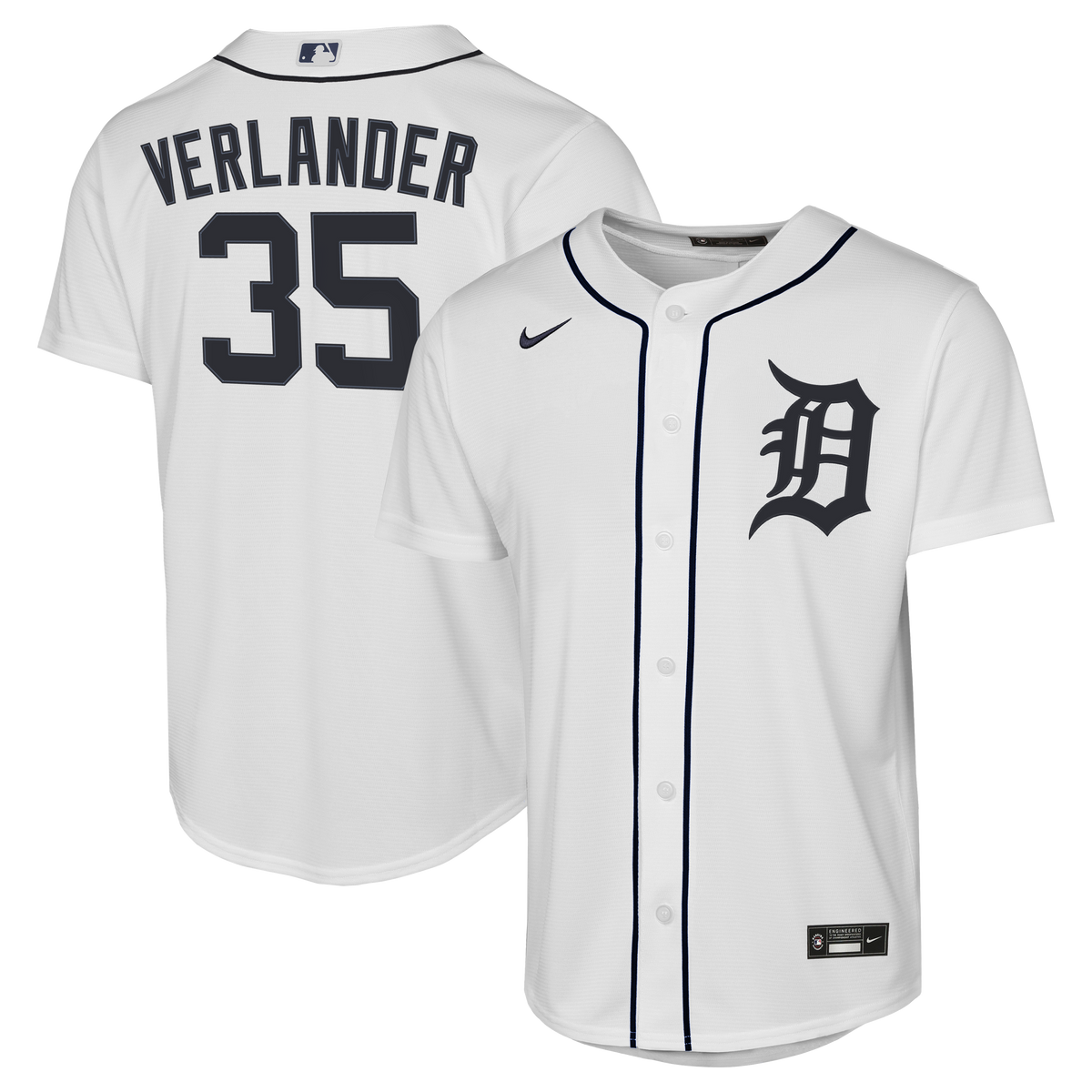 Youth Detroit Tigers Justin Verlander Nike White Home Replica Jersey - 2